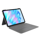 Logitech - Touch iPad Air 11" (M3/M3/M4) / iPad Air 5ème génération Étui Clavier - Gris Oxford - Anglais-Compatibilité : iPad Air 11 pouces (M2/M3/M4), iPad Air (5ème génération - 2022) - A2902, A2903, A2904, A2588, A2589, A2591