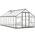 Outsunny - Serre avec jardinière surélevée, vert-Spacieux pour cultiver des plantes toute l'année  
