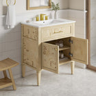 Modway - Elysian 30" Vanette de salle de bain - Burl blanc-Charnières de cuisine dissimulées