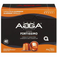 Capsules compatibles Nespresso Fortissimo - Noir - Paquet de 40-Capsule - Fortissimo - Kosher - 40 / Boîte