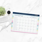 AT-A-GLANCE – Sous–main Emily Ley 2027 – 17 po x 22 po – rayures joyeuses – bilingue-Les blocs mesurent 2 3/4 po x 2 1/4 po