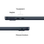 Apple - MacBook Air 13 po - M5 - 10 coeurs - 512 Go SSD - Mémoire unifiée 16 Go - Minuit-Connectez Absolument Tout - MacBook Air comprend deux ports Thunderbolt 4, un port de recharge MagSafe, une prise pour écouteurs ainsi que la puce réseau sans fil N1 d’Apple pour le Wi-Fi 7 et le Bluetooth 6. Et il prend en charge Jusqu’à deux moniteurs externes