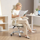 HOMCOM - Fauteuil de bureau ergonomique inclinable - beige-Hauteur d'assise réglable pour s'adapter à l'utilisateur et à la hauteur du bureau 