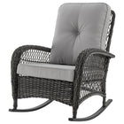 Manhattan Comfort - Fauteuil à bascule traditionnel d'extérieur Fruttuo 75 cm (29,52") - Gris mélangé-Hauteur d’assise : 39 cm