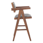 Zuo - Delhi Tabouret de comptoir - Gris/Noyer - Ensemble de 2-Garantie limitée de 3 ans