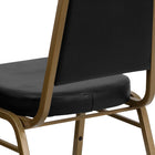 Flash Furniture – Chaise banquet empilable HERCULES à dossier trapèze, siège 2,5 po, doré, vinyle noir (FDBHF1AGBK)-Panneau arrière sans couture