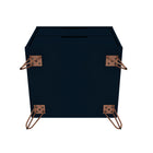 Manhattan Comfort - Rockefeller Table de Nuit 2 Tiroirs 20,08" Style Mid-Century Modern - Tatiana Bleu Minuit - Lot de 2-17,62 po L x 20,08 po l x 21,65 po H