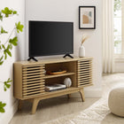 Modway - Render 46 po Meuble TV d’angle, Chêne-Stratifié lisse à grain de bois