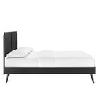 Modway - Marlee Bois Lit à plateforme complet avec pieds écartés, Noir-Rubberwood Legs