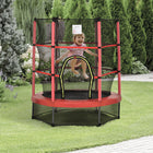 Outsunny - Trampoline pour enfants avec filet de protection - 55" de diamètre - Rouge-Encouragez votre jeune enfant à adopter un mode de vie sain pour faire travailler ses muscles, augmenter sa fréquence cardiaque et améliorer sa flexibilité 