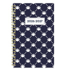 Blueline - Agenda Scolaire Hebdomadaire/Mensuel - 8 po H x 5 po l - Motif Nautique - Anglais-Reliure à double spirale dorée, couverture en poly épaisse