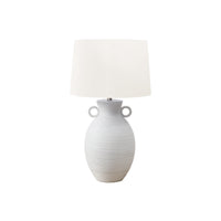 Monarch Specialties - Luminaire - 30 po H Lampe De Table - Céramique Blanche - Abat-Jour Ivoire / Crème - Transitionnel-Illuminez votre espace avec cette lampe de table chic de 30 pouces de haut, dotée d'une élégante base en céramique blanche à la finition finement nervurée et texturée, accentuée par des poignées rondes de chaque côté, et d'un abat-jour contemporain en tissu ivoire, parfait pour créer une ambiance accueillante dans un salon, une chambre à coucher ou un bureau à domicile de style transitionn