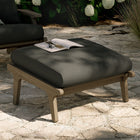 Modway - Saratoga Terrasse extérieure Teck Ottoman, Gris silex-Base à lattes pour le soutien
