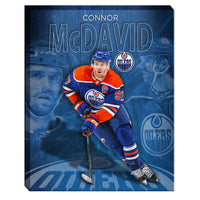 Connor McDavid 16x20 sur toile Collage Oilers-V - Toile encadree - 16" x 20"-Impression sur toile de qualité supérieure avec bordures enveloppées