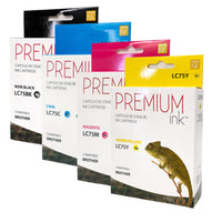 Premium Ink - Brother LC75XL Alternatif - Pack CMJN - Rendement élevé-Couleur: CMYK