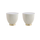 Manhattan Comfort - Lot de 2 tables d’appoint Anderson 46,8 cm modernes, revêtement similicuir, crème-Table d’appoint moderne - Lot de 2 pour salon
