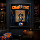 Frameworth - Cadre photoglass de OG Anunoby des New York Knicks trophée du championnat 2026 - 18 po l x 22 po H - noir-7