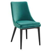 Modway - Viscount Performance Velvet Chaise à manger - Sarcelle-Chaise à manger vintage moderne d’accent