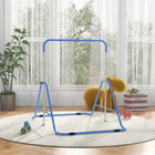 Qaba - Barre de gymnastique horizontale pliable et extensible pour enfants - Bleu-Évite d'endommager le sol 