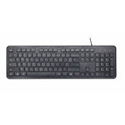 Basic Tech − Clavier filaire − français − noir-Clavier pleine grandeur doté d’un repose-poignet et des pieds d’inclinaison réglables.