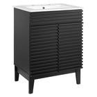 Modway - Render 24" Vanette de salle de bain - Noir Blanc-Assemblée requise
