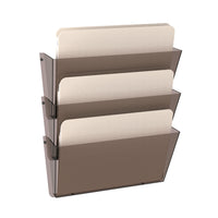Deflecto - Porte-document incassable  - 3 pochettes - format lettre - fumée - paquet de 3-Classeur mural