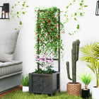 Outsunny - Jardin surélevé - 47,2 po x 47,2 po x 19,7 po - carbonisé-Offre suffisamment d'espace pour placer ou planter vos plantes 