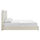 Modway - Seluna Boucle Lit plateforme Queen, Pearl-Pas besoin de sommier