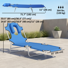 Outsunny - Chaise longue d’extérieur - chaise longue pliante réglable - bleu-Conception ergonomique qui aide à réduire la tension musculaire et le stress