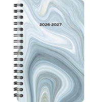 Staples - Agenda scolaire hebdomadaire/mensuel marbre 2026-2027 - 8 1/2 po H x 5 1/2 po l - gris - bilingue-14 mois : juillet 2026 - août 2027