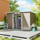 Abri de jardin Outsunny 9' x 4' - Gris clair-Fabriqué en acier galvanisé avec un revêtement protecteur pour une durabilité accrue  
