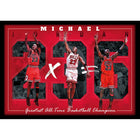 Frameworth - Michael Jordan 6 fois champion NBA Bulls de Chicago memorial - impression encadree - 27,5 po l x 38,5 po H-Sous licence officielle de la NBA mettant en vedette Michael Jordan et l'heritage de six championnats NBA des Bulls de Chicago de 1991 a 1998 - la plus grande dynastic de l'histoire moderne du basketball