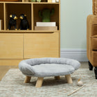 PawHut - Canapé pour chat, sofa surélevé pour chien avec housse lavable - gris-Entretien facile et pratique grâce à la housse amovible 