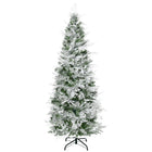 HOMCOM - Sapin de Noël artificiel 6' forme crayon enneigé - vert-6ft de haut, luxuriants avec une forme de cyprès, qui donnent un aspect sain et naturel 