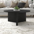 Hudson&Canal - Table basse ronde Anders de 91 cm de largeur, , grain noir-Dimensions du produit : 36" L x 36" l x 17" H
