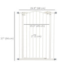 Porte pour animaux de compagnie PawHut - 29"-32" L avec porte à pression pour chiens pour escaliers - Blanc-La porte peut être réglée pour s’ouvrir dans les deux directions ou être verrouillée d’un côté