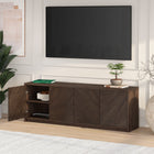 Hudson&Canal - Meuble TV Renad pour téléviseurs jusqu'à 78" - Alder Brown-Dimensions du produit : 15,5" L x 69,63" l x 24" H