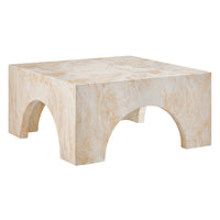 Modway - Valen Intérieur - Terrasse extérieure Béton voûté Table basse - Honey Onyx-Conception voûtée unique