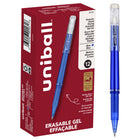 uni-ball - Stylos gel effaçables - 0,7 mm - Bleu - paquet de 12-Stylos gel