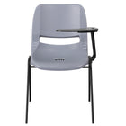 Flash Furniture - Chaise coquille ergonomique grise avec accoudoir-tablette rabattable pour gauchers-Accoudoir-tablette en plastique pour gaucher avec rainure pour crayon