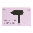 Aria - Sèche-cheveux Compact Luxe - Noir-Fonction air froid : Comprend un bouton dédié pour un souffle d’air froid, permettant de fixer votre coiffure en scellant la cuticule et en ajoutant de la brillance après le séchage