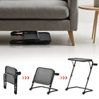 Homy Casa - Table pliante à hauteur réglable avec plateau inclinable et porte-gobelet, noire-Structure métallique robuste avec plateau durable