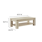 Modway - Hollis Travertin Table basse - Travertin-Finition en stratifié travertin