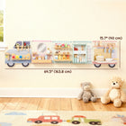 Qaba - Tableau d’activités mural camion avec 5 activités - multicolore-Un design inspiré de la méthode Montessori développe la motricité fine, la logique et la résolution créative de problèmes 