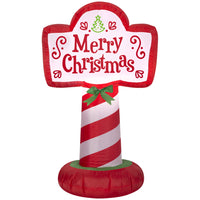 GEMMY - Panneau gonflable d'extérieur « Joyeux Noël » - 107 cm-S'illumine grâce à une ampoule LED économe en énergie