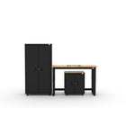 Cat - Ensemble d’armoires de garage (PAA) incluant 1 armoire-vestiaire, 1 armoire de base et un établi de 48 po-Ensemble d’armoires et établi 3 pièces : Casier robuste de 36 po, armoire de base et établi de 48 po offrant un rangement pratique et une surface de travail dans un format compact.