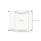 PawHut - Barrière pour chien avec porte, double verrouillage, 29 po-37 po l x 31 po H, pour portes, couloirs, escaliers - blanc-La porte peut être réglée pour s’ouvrir dans les deux directions ou être verrouillée d’un côté 