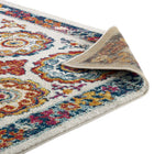 Modway - Entourage Treillis marocain floral vieilli d’Odile Tapis de comédie 8 pi l x 10 pi L - Ivoire Bleu Rouge Orange Jaune-8
