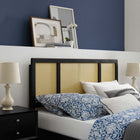 Modway - Delmare Canne Tête de lit King, Noir-Détail linéaire du bois