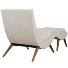 Modway - Ramp Tissu rembourré Ensemble de chaise longue - Sable-Pieds en bois de hêtre teint de cerisier